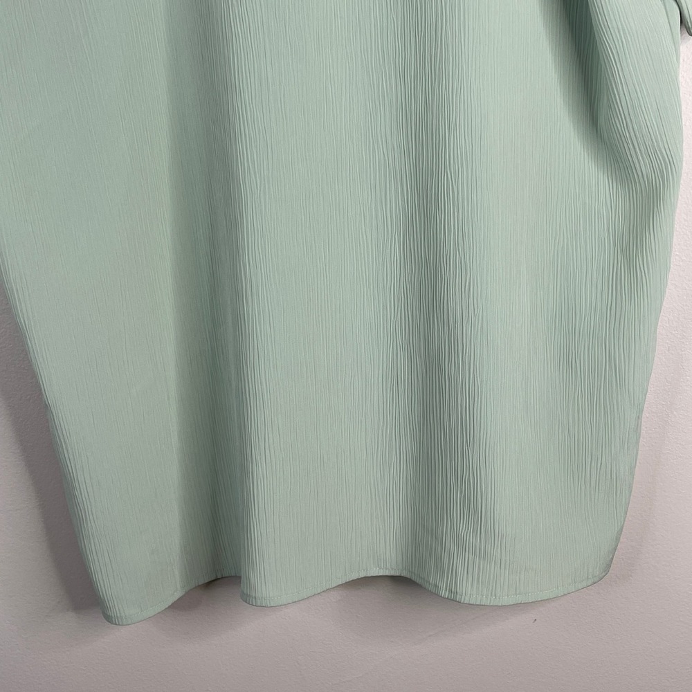 Vintage Minimalist Button Up Top Womens XLarge Sage Green Neutral Career Casual - Picture 15 of 15